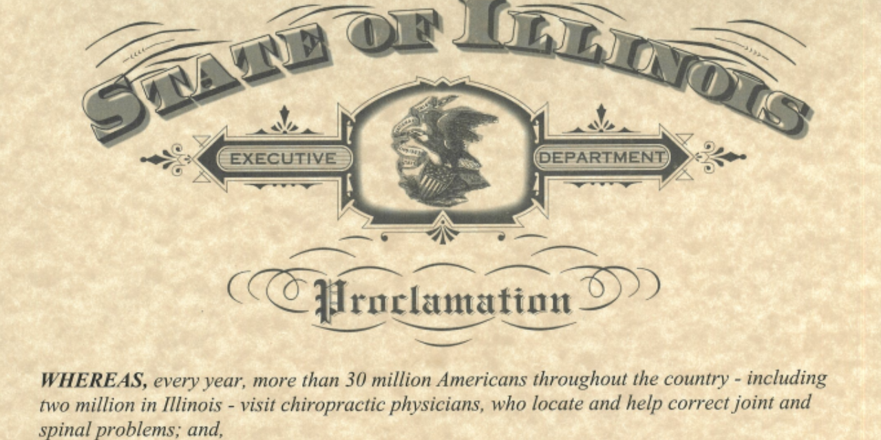 Governor Proclaims October 2022 as Chiropractic Healthcare Month