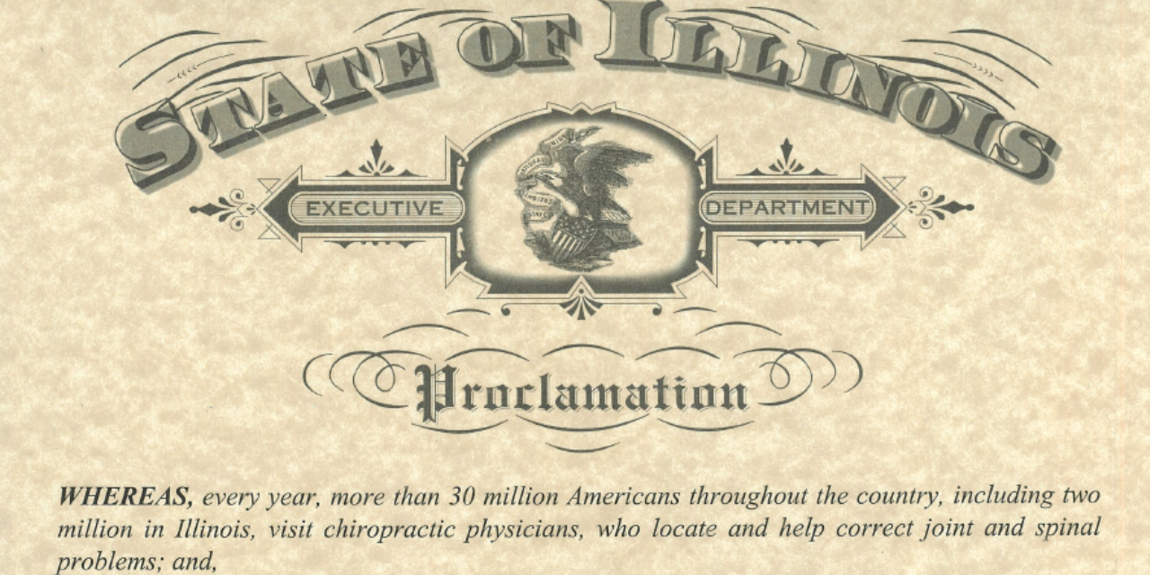 Governor Proclaims October as Chiropractic Healthcare Month