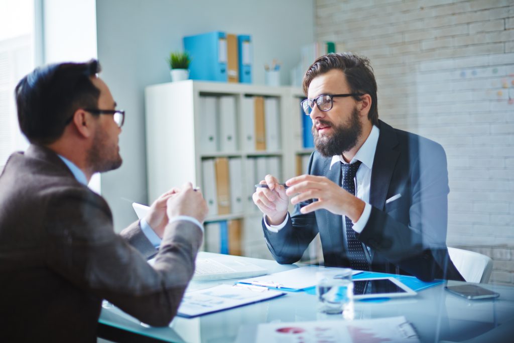 Business people talking