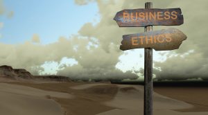 "Business" and "Ethics" guide post