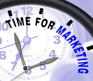 "Time for marketing" clock