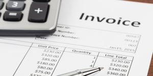 Invoice and a calculator
