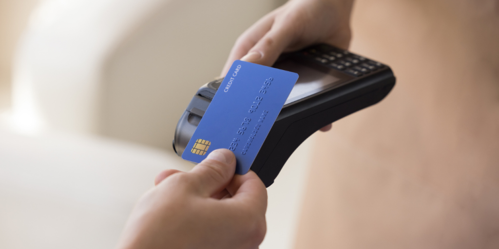 Person paying with a credit card