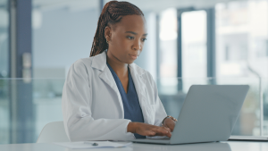 Doctor using a computer