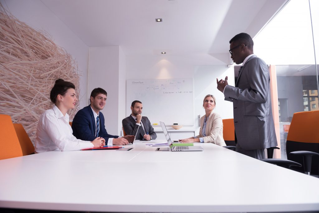 Business people talking