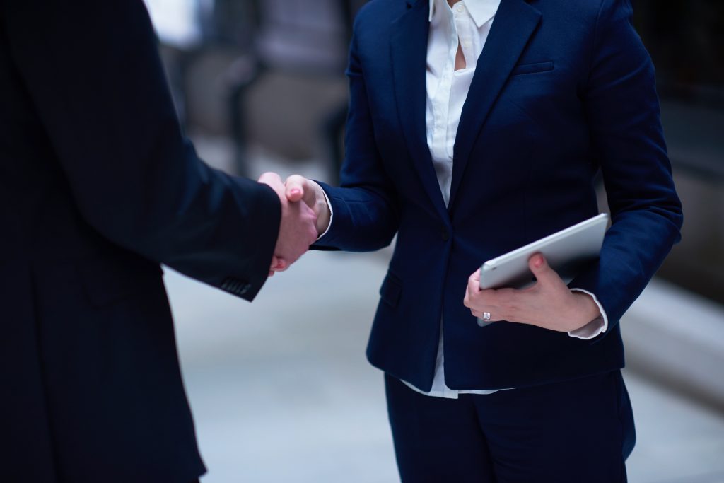 Business people shaking hands