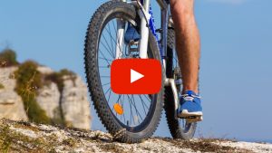 Person riding a mountain bike