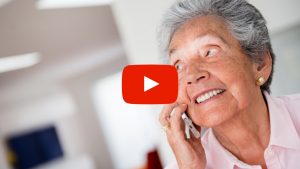 Older person using a smart phone