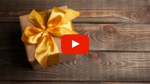 Gift sitting on a table