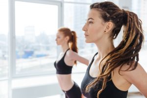People exercising