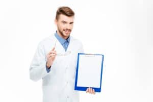 Doctor holding a clipboard