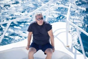 Person sitting on a boat