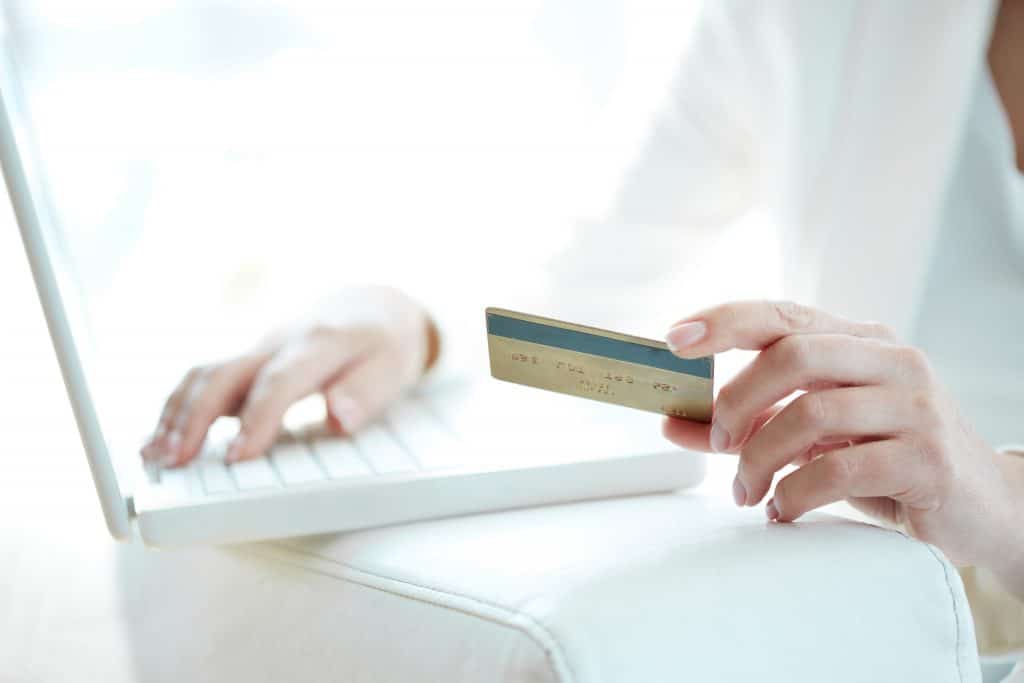 Person paying with credit card