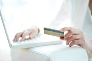 Person paying with credit card