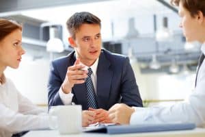 Business people talking