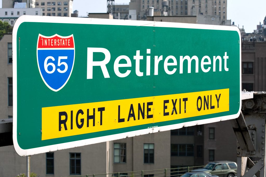 "Retirement" road sign
