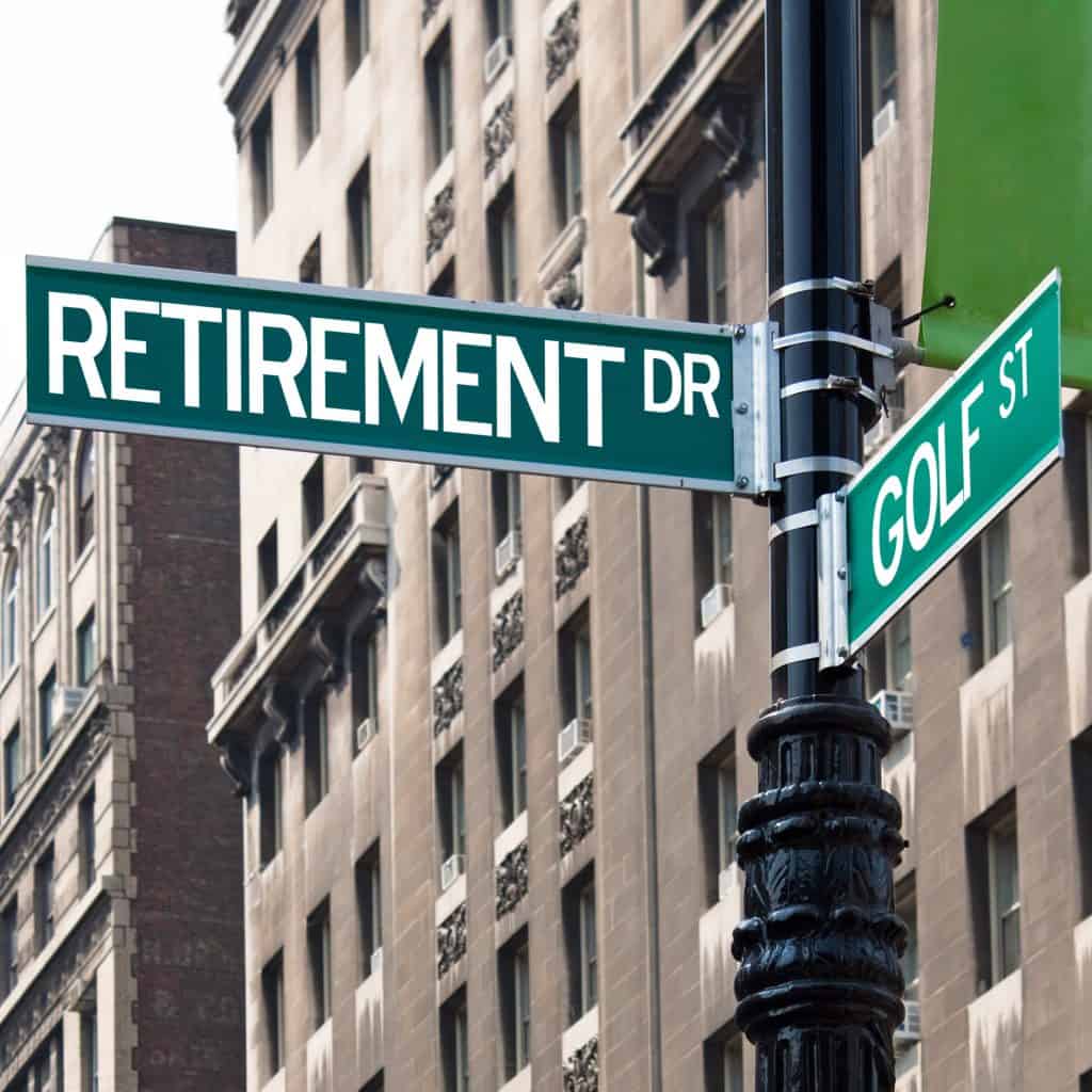 "Retirement" road sign