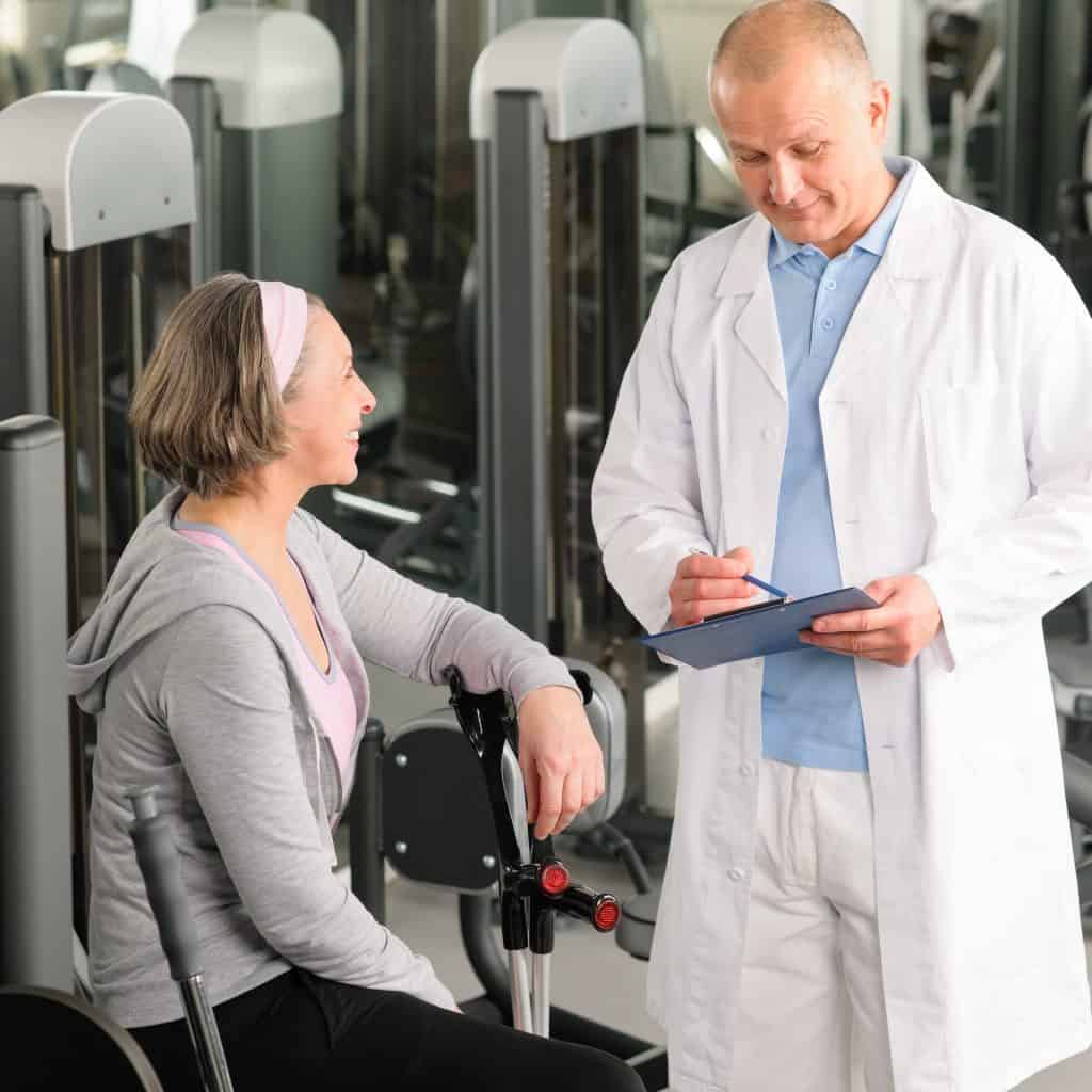 Doctor talking with patient