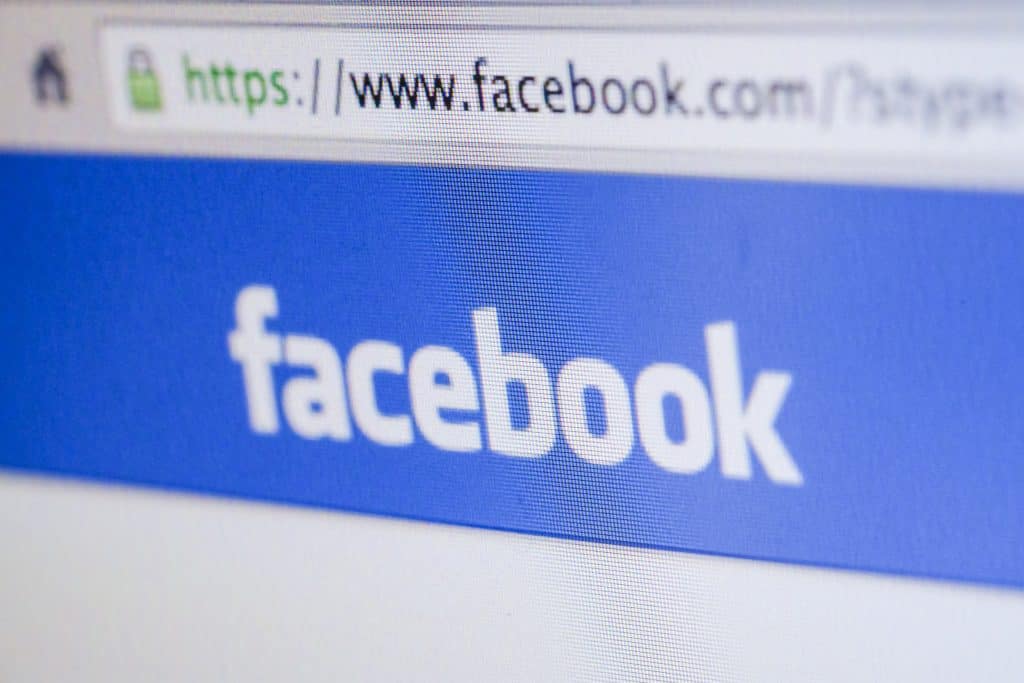 Facebook on a computer