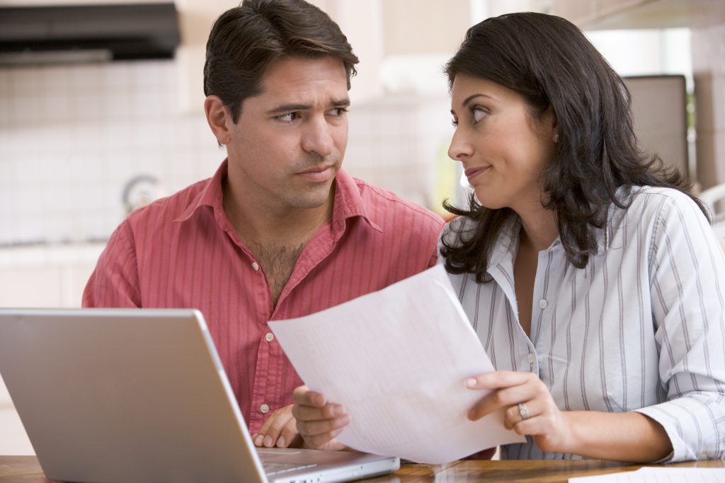 People reviewing documents