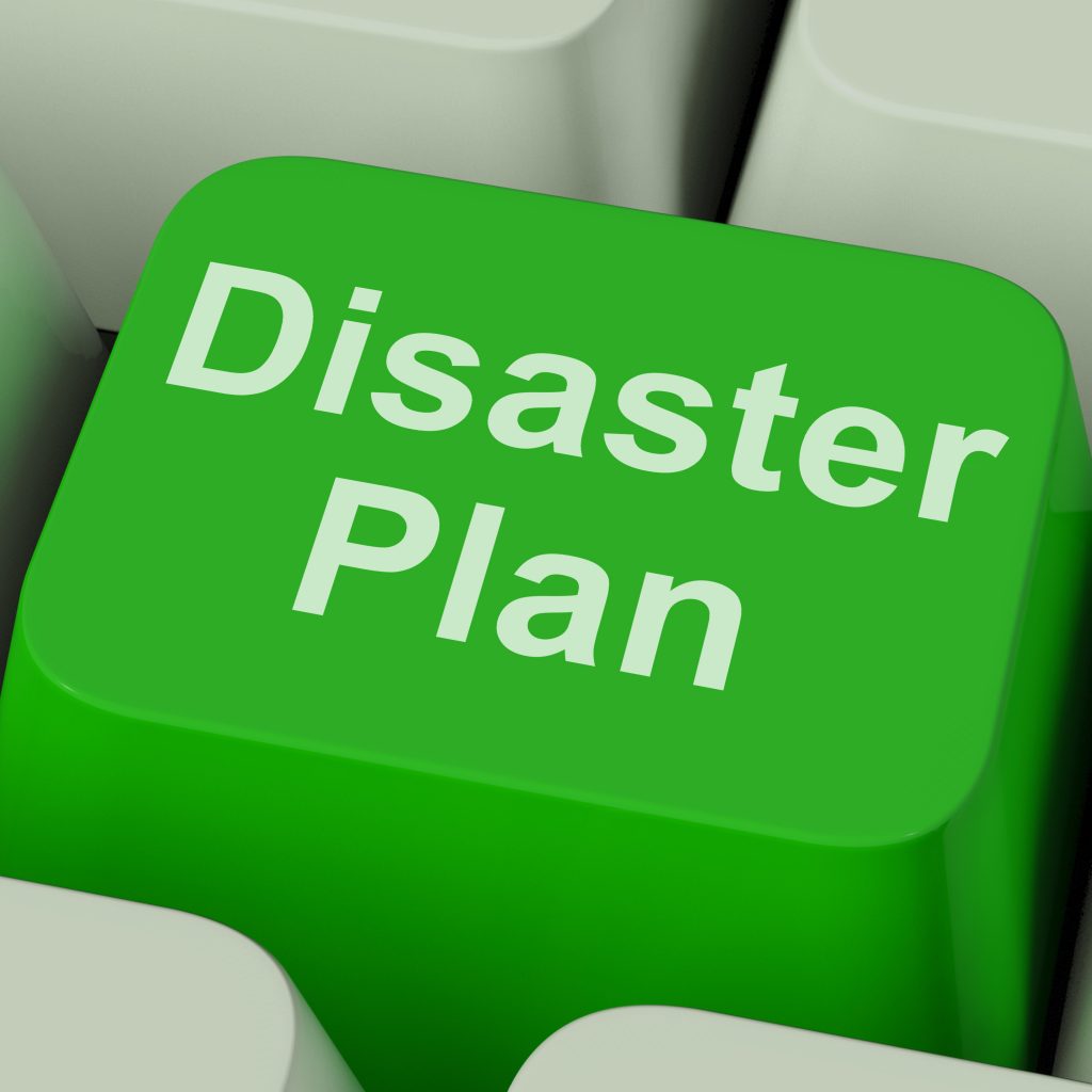Greeen "disaster plan" keyboard key