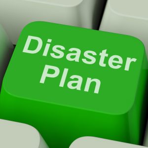 Greeen "disaster plan" keyboard key