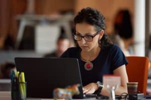 Person using a laptop
