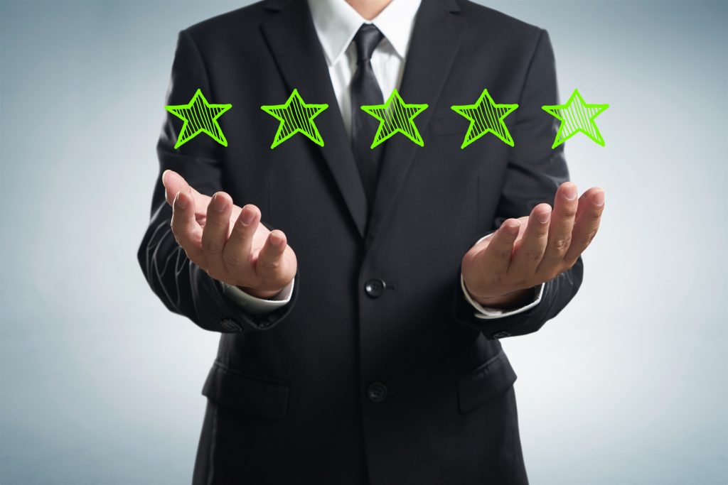 Person leaving a review
