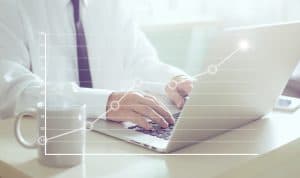 Person using a laptop