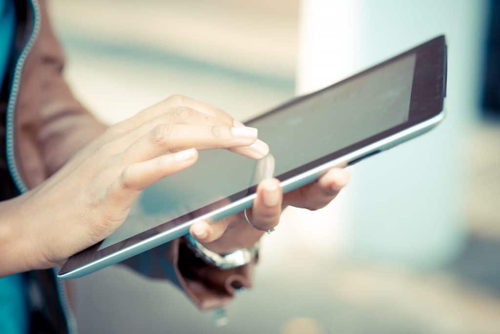 Person using a tablet