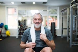 Older person at the gym