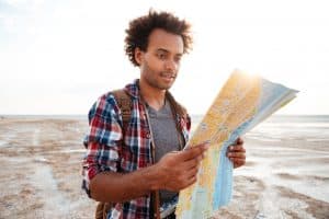 Person looking at a map
