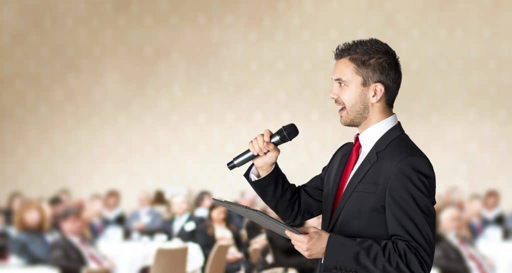 Person giving a presentation