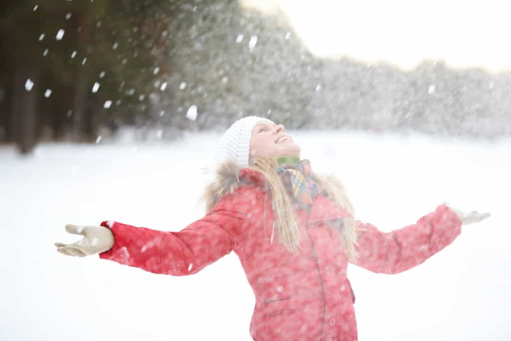 Person playing in snow