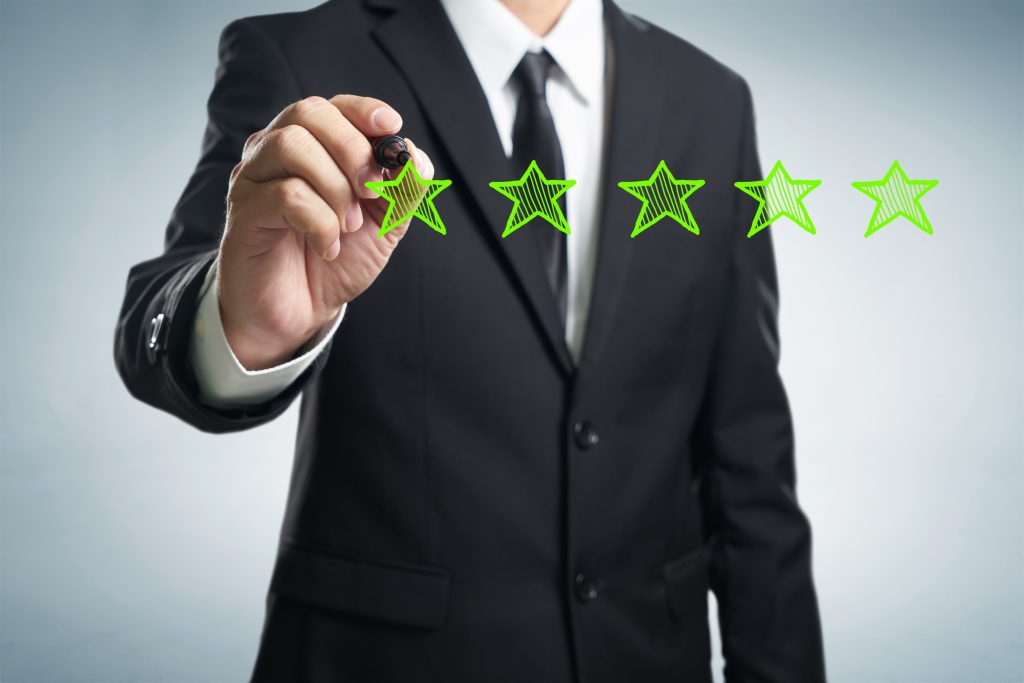 Person leaving a review