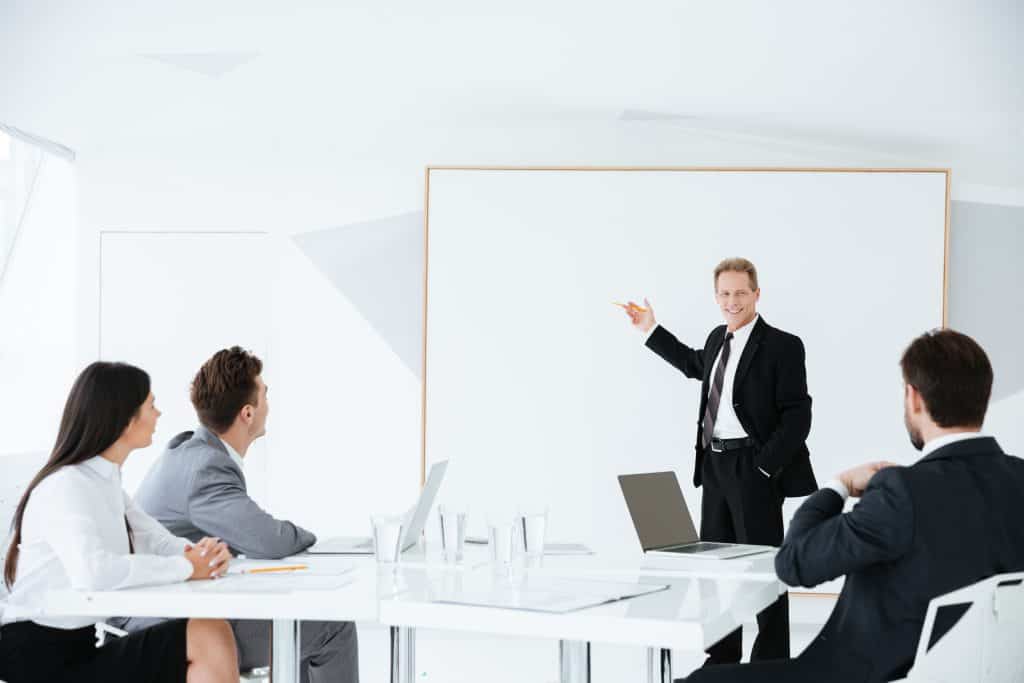 Person givng a presentation