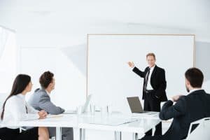 Person givng a presentation