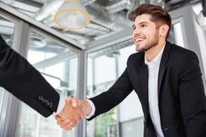 Two people shaking hands