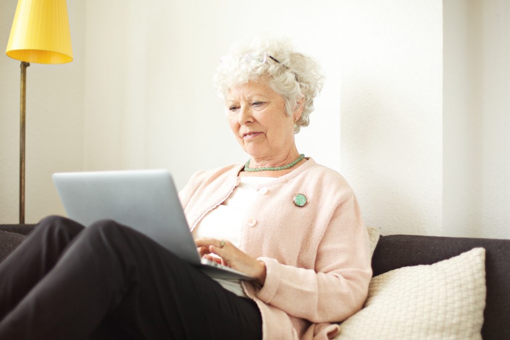 Person using a laptop