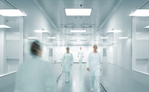 Doctors walking down a hallway
