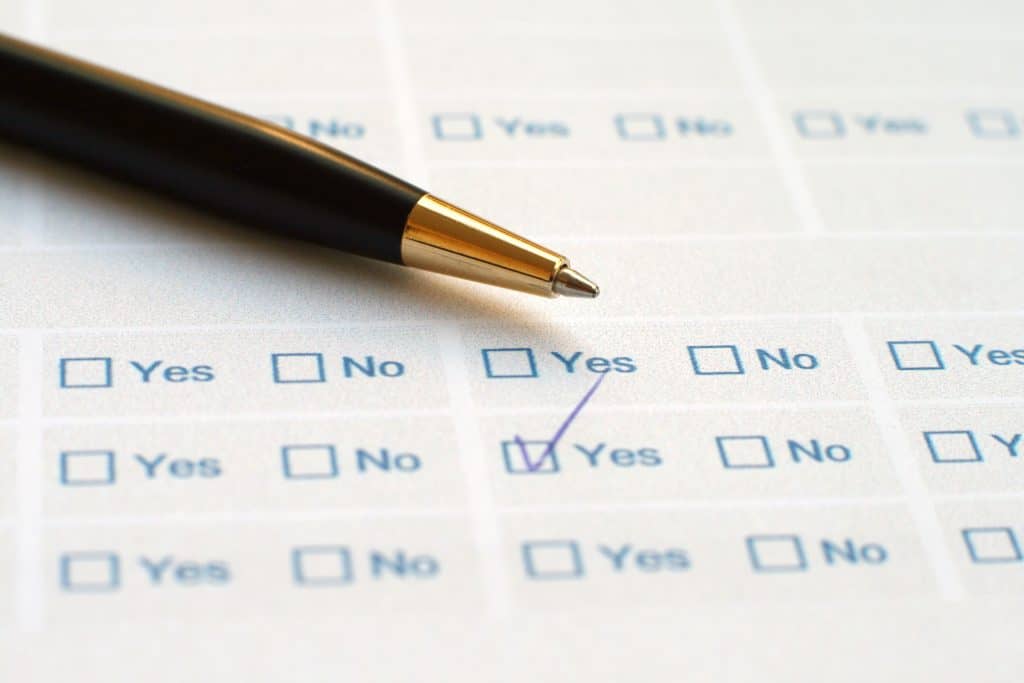 Survey being completed