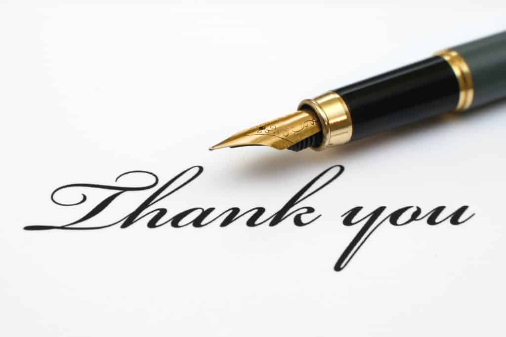 "Thank You" card
