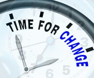 "Time for Change" clock