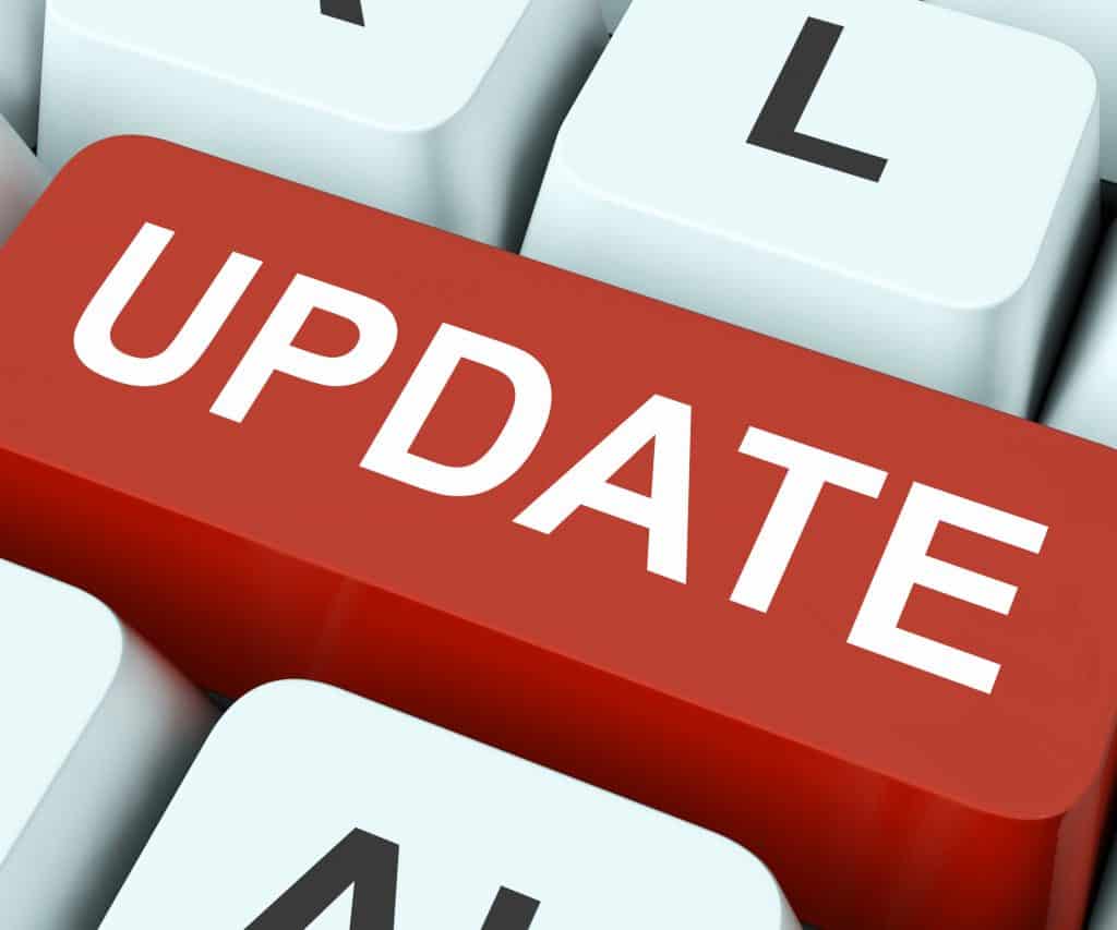 Red "update" keyboard key