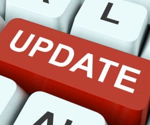 Red "update" keyboard key