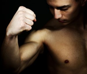 Person flexing their arm
