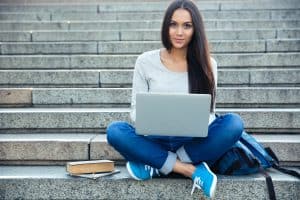 Person using a laptop