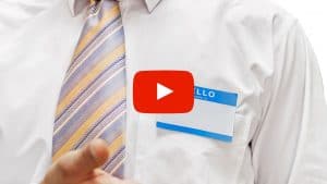 Image of person wearing a blank name badge