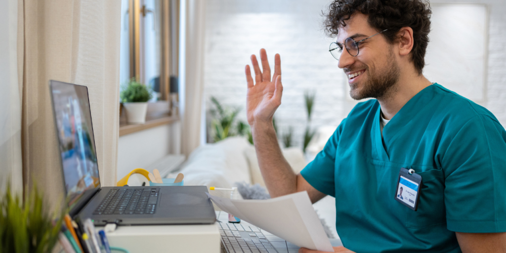 physician conducting a telemedicine appointment
