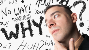 Image of a person asking questions
